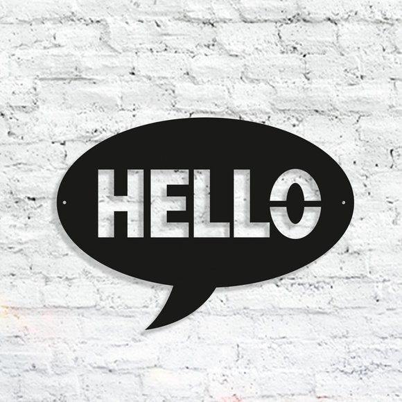 Hello Metal Wall Decor - Picture 2 of 2